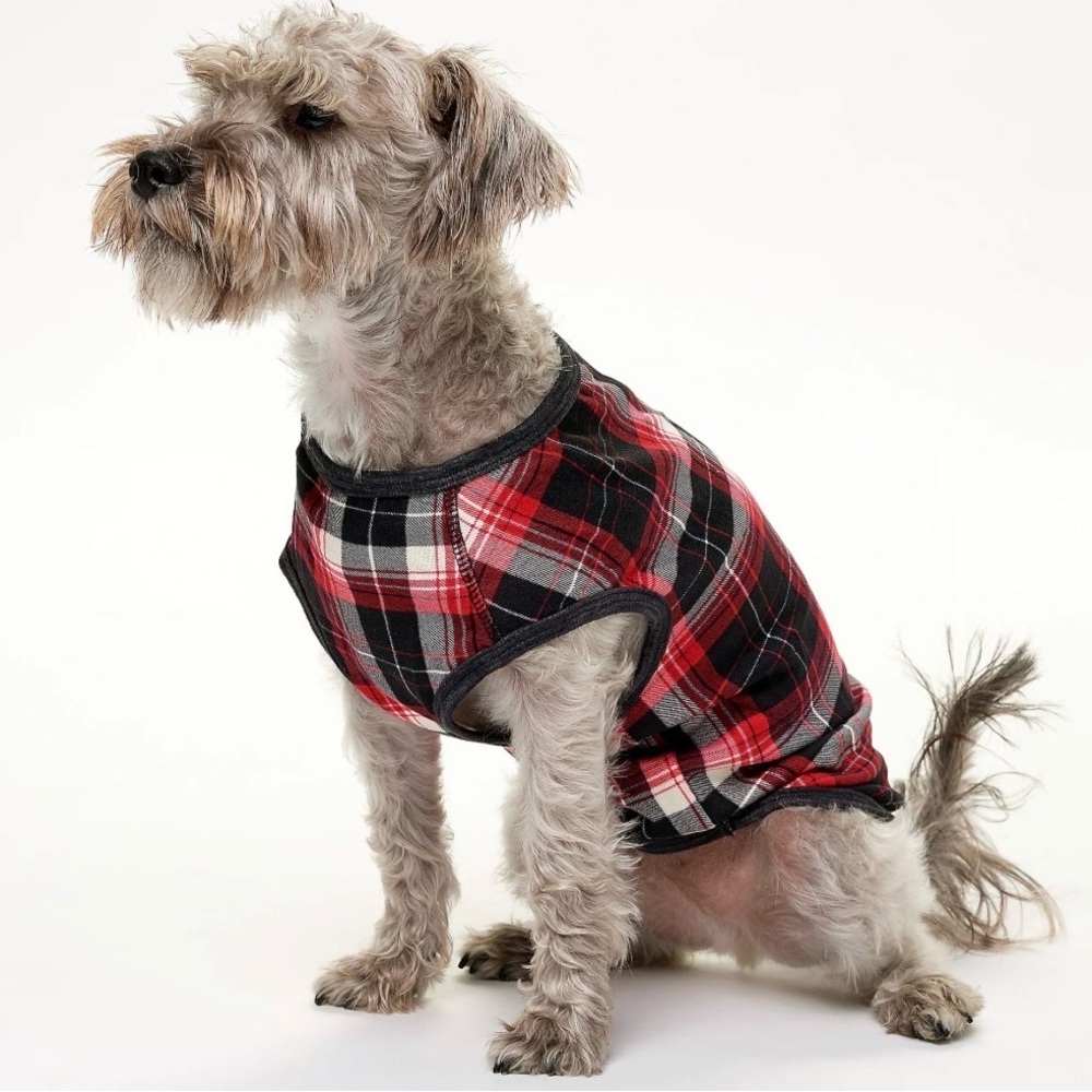 NWT Muk Luks Red and Black Plaid Dog Shirt Size Extra Extra Large